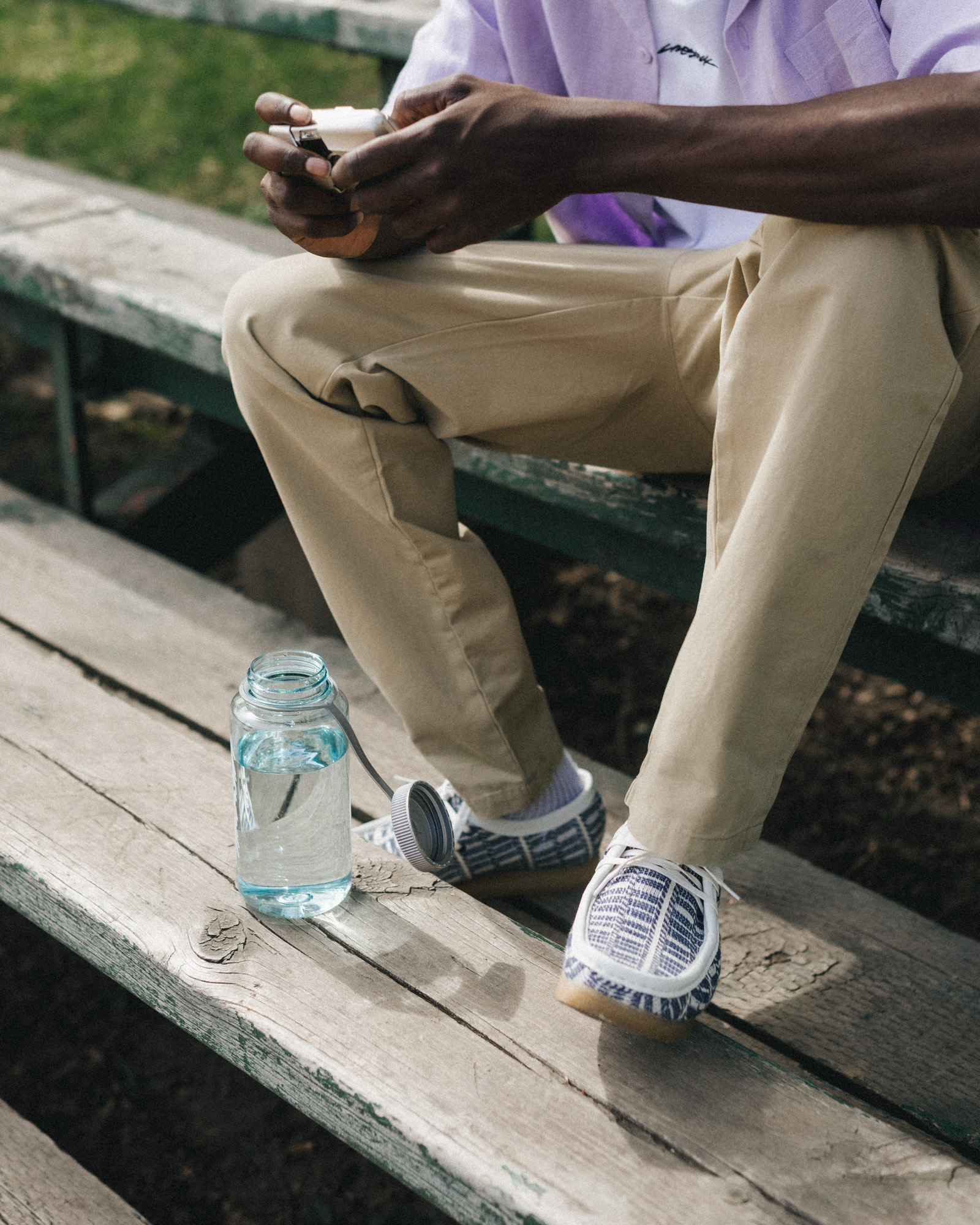 Livestock on X: "Staying true to its design, the Clarks Originals Wallabee panels are made a woven Indigo fabric and follow the shape the foot. Now available online