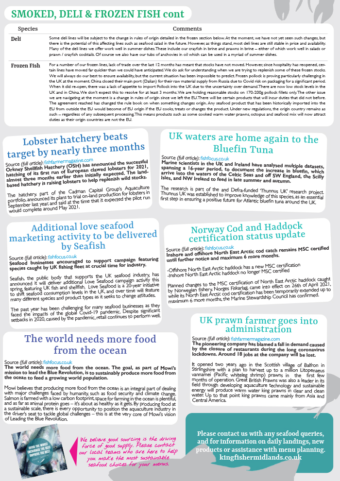 our Summer Catch-Up report is out!  Don't miss it lots of interesting info including our Summer Market Report, a piece on Salmon sustainability and an update on Cod and Haddock certification #fullofinfo #fishpeople #havearead