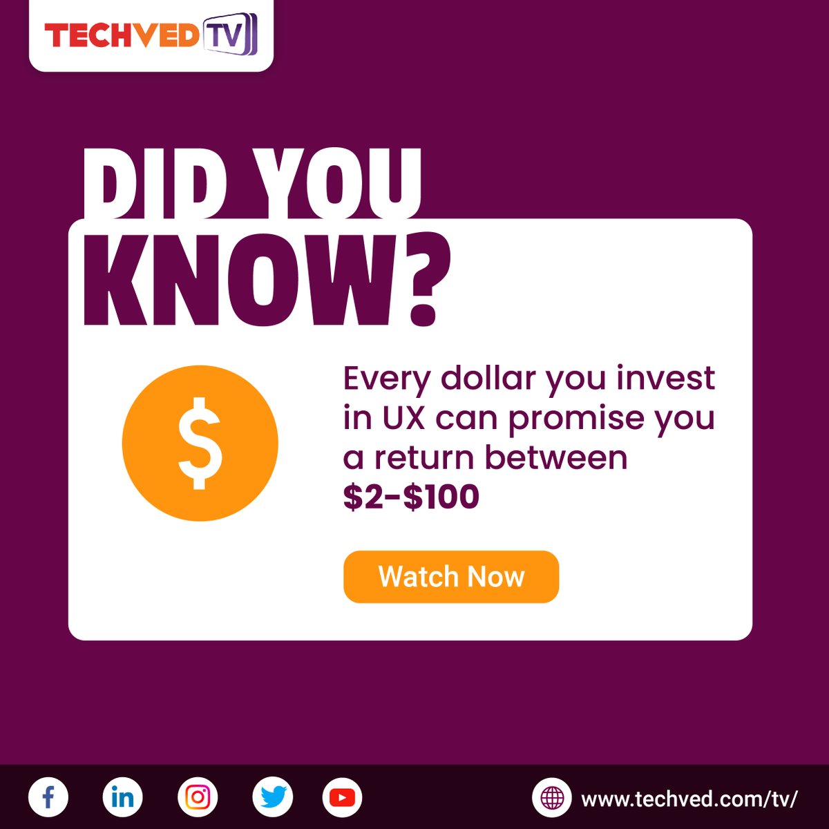 TechvedTv's tweet image. One of the BEST INVESTMENTS you can make for your BUSINESS is UX and Interaction Design. They are always profitable!

Want to know more about Interaction Design?

Click here to watch an amazing series on ID: bit.ly/TVDTVID

#InteractionDesign #TECHVED #TECHVEDTV #OTT