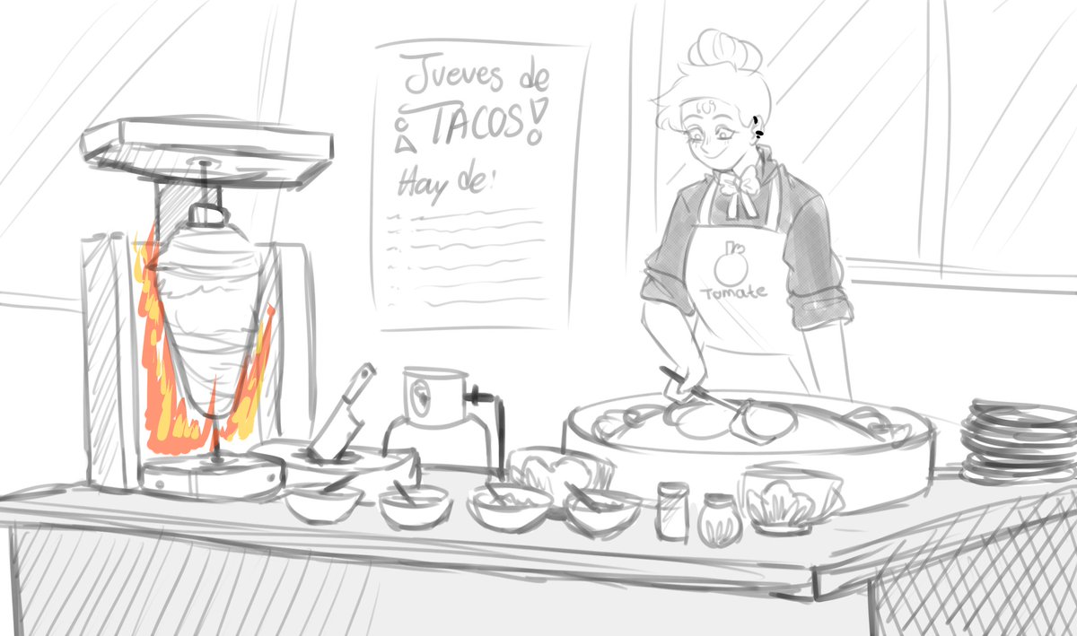 SydneyKun's tweet photo. #NameLessAcademy Rol abierto

Violeta pudo conseguir un carrito de tacos después de mucho esfuerzo, así que ahora ayuda en el comedor dando taquitos a quien los quiera a la salida/entrada de este mismo edificio 

No sé, me dio risa esto x'D https://t.co/JNlTcX7wha