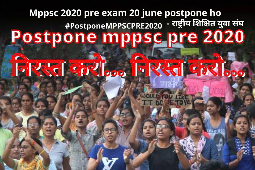 #PostponeMPPSCPRE2020 #MPPSCPT2020Postpone @YuvaShaktiIND @ChouhanShivraj @OfficeOfKNath Apna stand clear karo.