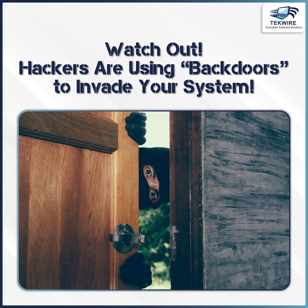 Tekwire1's tweet photo. A backdoor attack is a type of malware that provides cybercriminals unauthorized access to a website. Attackers spread the malware in the system via unsecured entry points like outdated plug-ins or input fields. Use website scanners to defend yourself against backdoor attacks. https://t.co/Djh1H4mqkZ