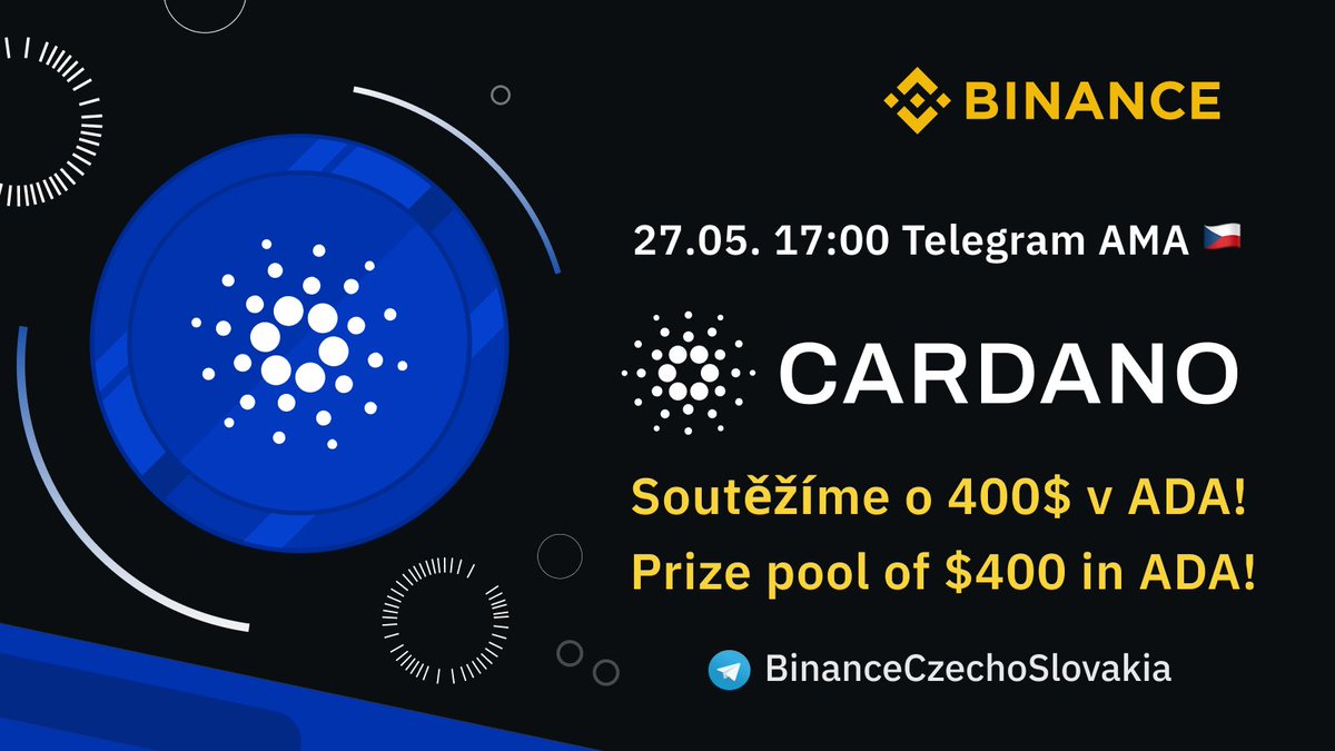 binance's tweet photo. Join us today, May 27, at 3PM UTC for an AMA with @Cardano in our Czech and Slovak Telegram group.

Zveme Vás na Cardano × Binance AMA dnes od 17:00 CET! 🇸🇰🇨🇿 

➡️ https://t.co/OofSt82Vyx https://t.co/mRGg7p7o8z