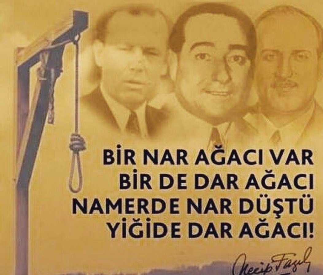 Tam 61 yıl önce bugün 
Tanrı uludur'dan, Allahu Ekber'e geçmek için bir Başbakan feda etti bu Ülke
Unutma Türkiye'm! Şehid Adnan Menderes ve dava arkadaşlarını Rahmetle yad ediyoruz ruhları Şad Makamları Ali olsun İnşAllah🤲
#27MAYIS1960 #AdnanMenderes
#27Mayıs #DevletEbedMuddet
