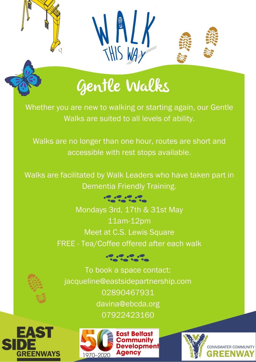 ConnsGreenway's tweet photo. Join our ‘Walk this Way’ gentle walk this Monday 31st May. 

Getting outdoors in nature even for a short time for some gentle exercise offers real benefits for your mental and physical health and wellbeing 🌳

(1/2) https://t.co/OoejmQEPUP