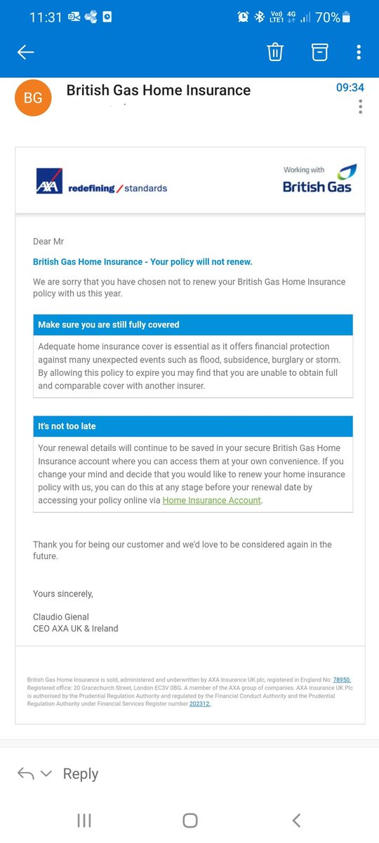 BuxtonGasMan's tweet photo. This felt good. I dont give money to a company that utilises Fire and Rehire when highly profitable. #ByeChris @BritishGas 👋👋👋👋 https://t.co/ig9y6fyFvb