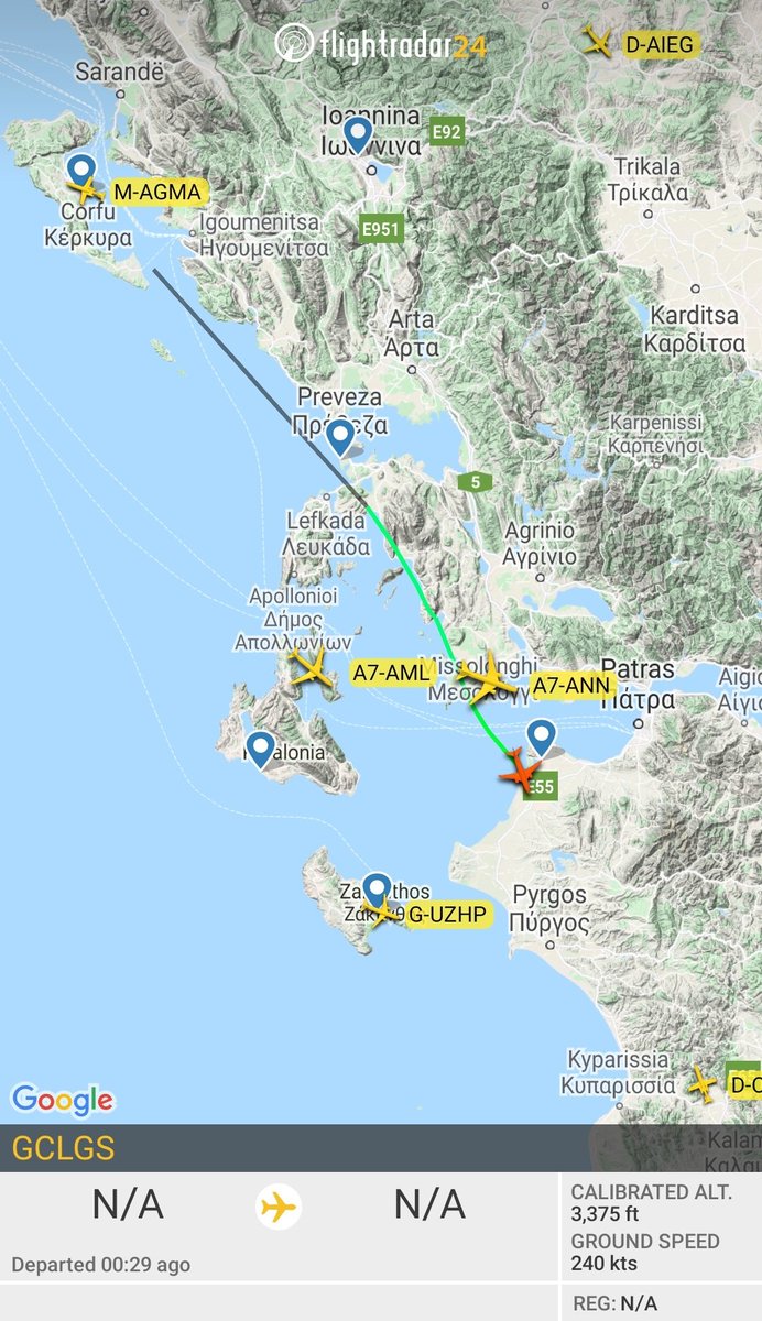 landingsgr's tweet photo. Update: #Hellenic #Spitfire #MJ755 G-CLGS departed #Corfu #CFU and descendingto #AraxosAFB #GPA #LGRX. https://t.co/x59Rnp0iFg