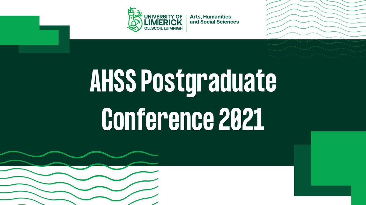 Really looking forward to the rest of today’s presentations at our AHSS postgraduate conference today, brilliant research being presented so far from @UL @MICLimerick and @LimerickIT 📝👏🏻

Full schedule at bit.ly/3c00QbM

#AHSSPGconf