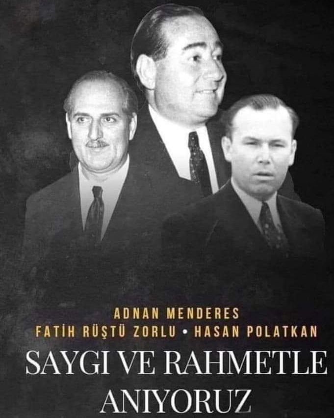 asikanetr's tweet photo. Tarihimize kara bir leke olarak geçen 27 Mayıs 1960 tarihinin 61. sene-i devriyesinde milletimizin gönlünde sevgisi unutulmayan ;Başbakan Adnan Menderes ve arkadaşları Fatin Rüştü Zorlu ile Hasan Polatkan’ı rahmetle yâd ediyoruz.Mekanları cennet olsun. #27MAYIS1960
#AdnanMenderes https://t.co/7VrSAm7T2B