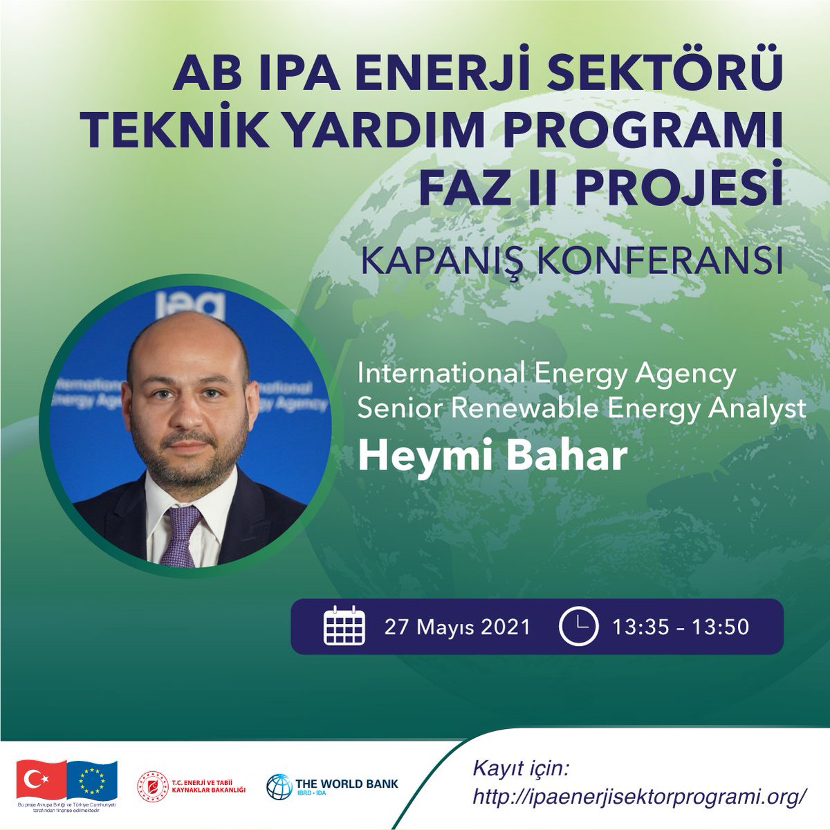 WB_IPA's tweet photo. "2020 yılında rüzgar ve güneş enerjisine yapılan yatırım yaklaşık 250 GW'a ulaşarak rekor kırdı. İklim hedeflerinin hayata geçirilmesi için bu yıl bu yatırımın 4 katına çıkması gerekiyor."
- Heymi Bahar, IEA https://t.co/nCSwTJUHdu