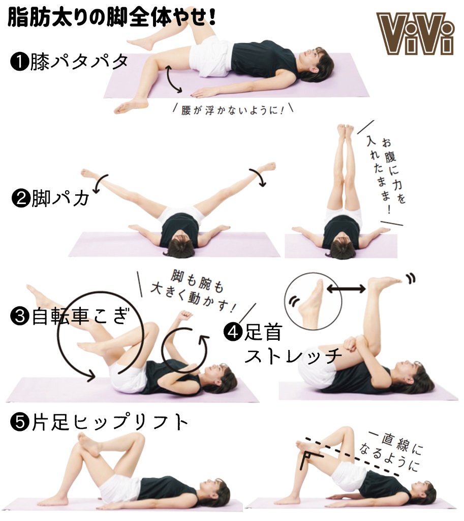 Vivi 脚やせって難しい と考えている全ての民に届けたい めっちゃ簡単なのにまじで効く 話題の 倍速脚やせ筋トレ をご紹介 これ１週間試したら 本当にやばかった お家でできるから とりあえずやってみて T Co Mdzg9ocajf T