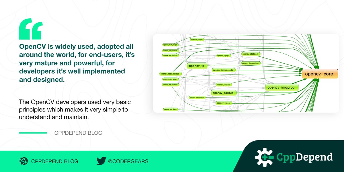 CoderGears's tweet image. If you take a look at the OpenCV source code, you will be surprised by the simplicity of its implementation, no advanced design concepts are used, no over-engineering, just some basic principles applied.
Discover some OpenCV design choices on cppdepend.com/blog/?p=324
