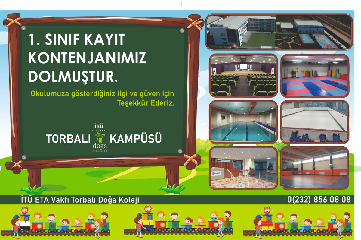 2021-2022 Öğretim Yılı "İlkokul 1.Sınıf" kayıtlarımız için kontenjanımız dolmuştur.
Okulumuza gösterdiğiniz güven, ilgi ve destek için teşekkür ediyoruz. 
🍀🍀🍀🍀
Diğer sınıflar için kayıtlarımız hızla devam etmektedir.

#TorbalıDoğakoleji
#DoğaKoleji
#Torbalı