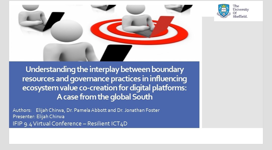 Presented our paper on #digitalplatforms at the #IFIP942021. #ict4d #fintech #innovation