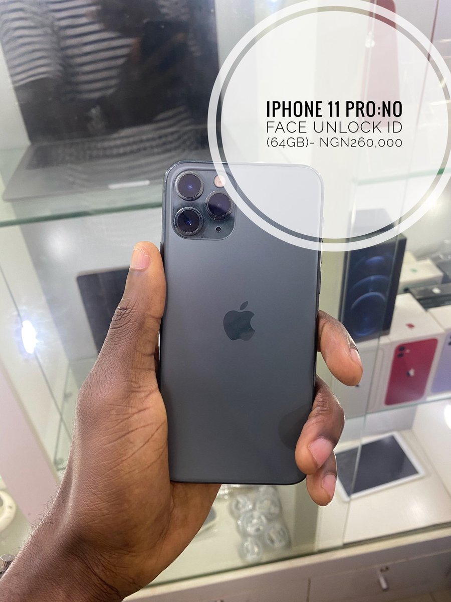 japhetho's tweet photo. The awoof master is here again 

IPhone 11 pro (no face unlock ID)

Comes in black color (64gb)
Neatly used

Going for a token of NGN260,000(price is negotiable)

LOCATION: ikeja lagos. 

To place an order, call or whatsapp 07054699771 or simply send a dm

We also buy sell swap. https://t.co/9EeQkgnPzN