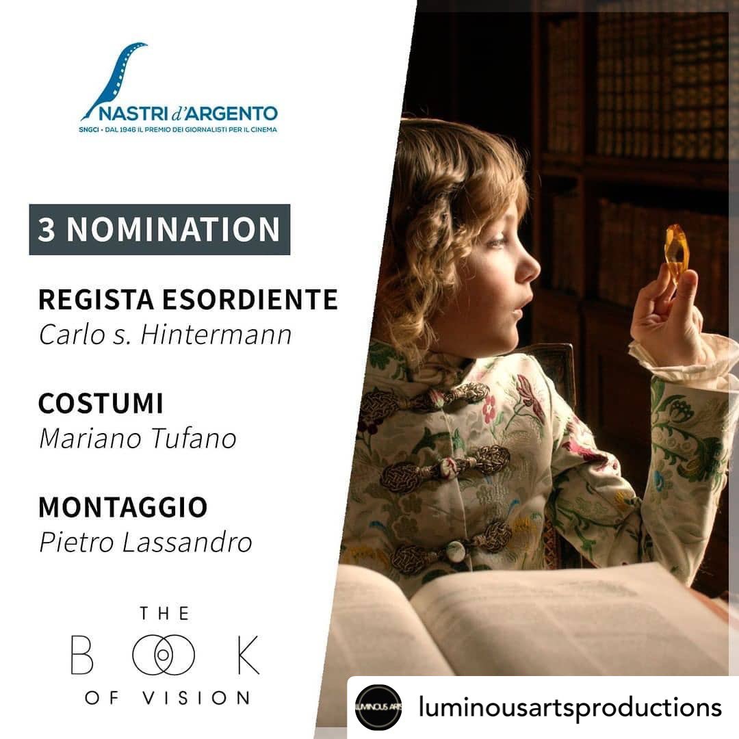 veragraziadei's tweet photo. Delighted that our film @thebookofvision got nominated at the prestigious Silver Ribbons Awards in three categories:
- best new director
- best costumes
- best editing
#nastridargento #nastridargento2021 #cinemaitaliano #italiandirector #cinemadautore #cinemadautoreitaliano https://t.co/Nis50DDUjk
