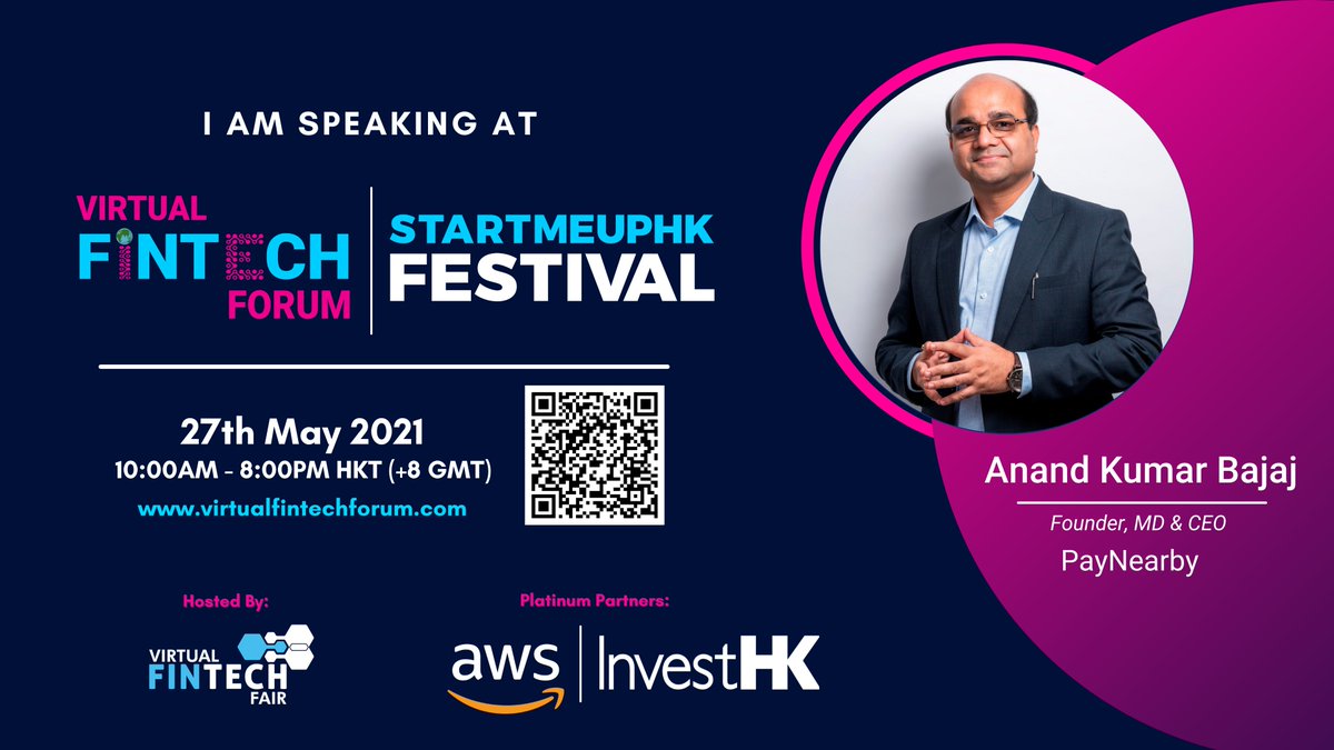 PayNearby's tweet photo. Hope to see you at the Virtual FinTech Fair 2021. Register here: https://t.co/0cULGZVzze
@anandkbajaj @PayNearby #ZiddAageBadhneKi #VirtualConference #VirtualFintechForum2021 #IndustryExpert #Fintech #Banking #Technology #Innovation #DigitalPayments #CashDigitization https://t.co/AOdsWga7T6