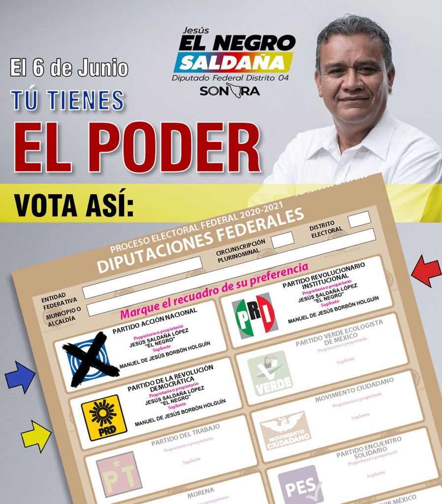 JesusElNegroS's tweet photo. Este 6 de junio, tú tienes el poder. Vota Así: https://t.co/1cxkpZNih6