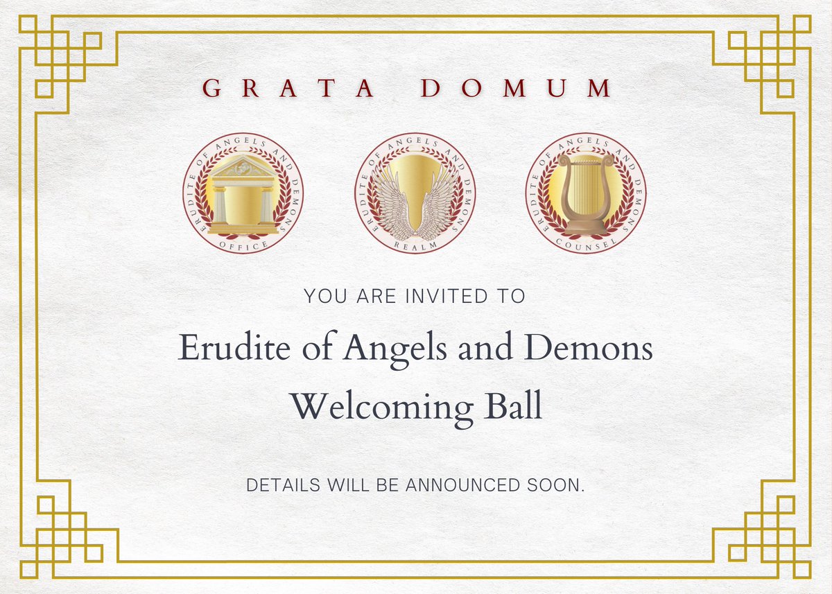 EADRealm's tweet photo. Announcement!

Erudite of Angels and Demons' invitation for the welcoming ball is below. Please anticipate and wait for further announcements. https://t.co/mjCw6TvWI8