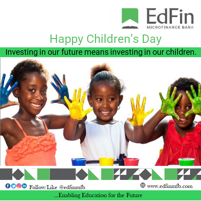 EDFINMFB's tweet photo. At EdFin MfB, we inspire investing in the future of the younger generation in order to achieve a greater tomorrow.
Happy Children’s Day!
#𝗰𝗵𝗶𝗹𝗱𝗿𝗲𝗻 
#𝘁𝗼𝗺𝗼𝗿𝗿𝗼𝘄 
#𝗳𝘂𝘁𝘂𝗿𝗲𝗹𝗲𝗮𝗱𝗲𝗿𝘀 
#𝗲𝗱𝗳𝗶𝗻𝗺𝗳𝗯 https://t.co/iGLAXBbvUf