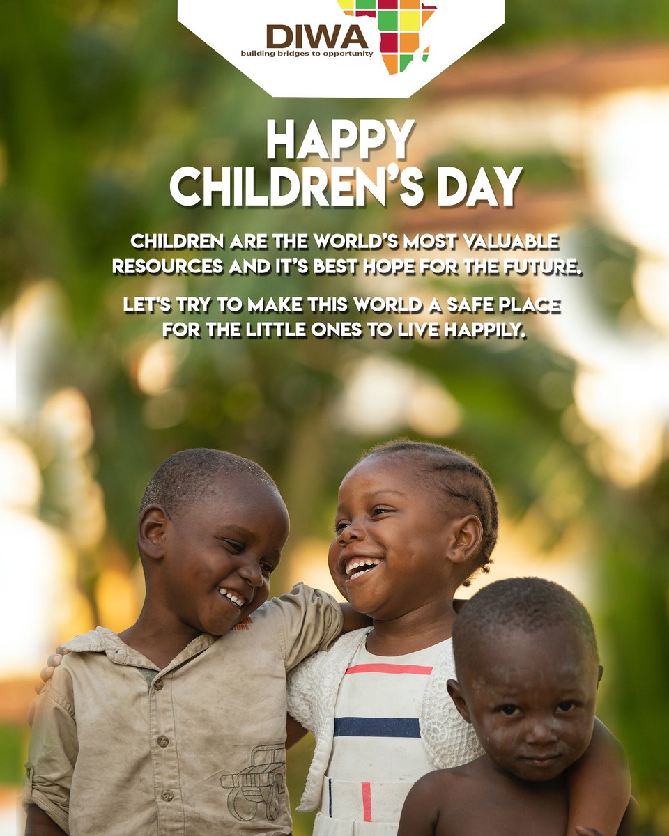 DIWAfrica's tweet photo. Wishing a joyful children's day to every kid in the world 🌎
-From us at DIWA
#DIWA #HappyChildrensDay https://t.co/xfMKdwK8s9