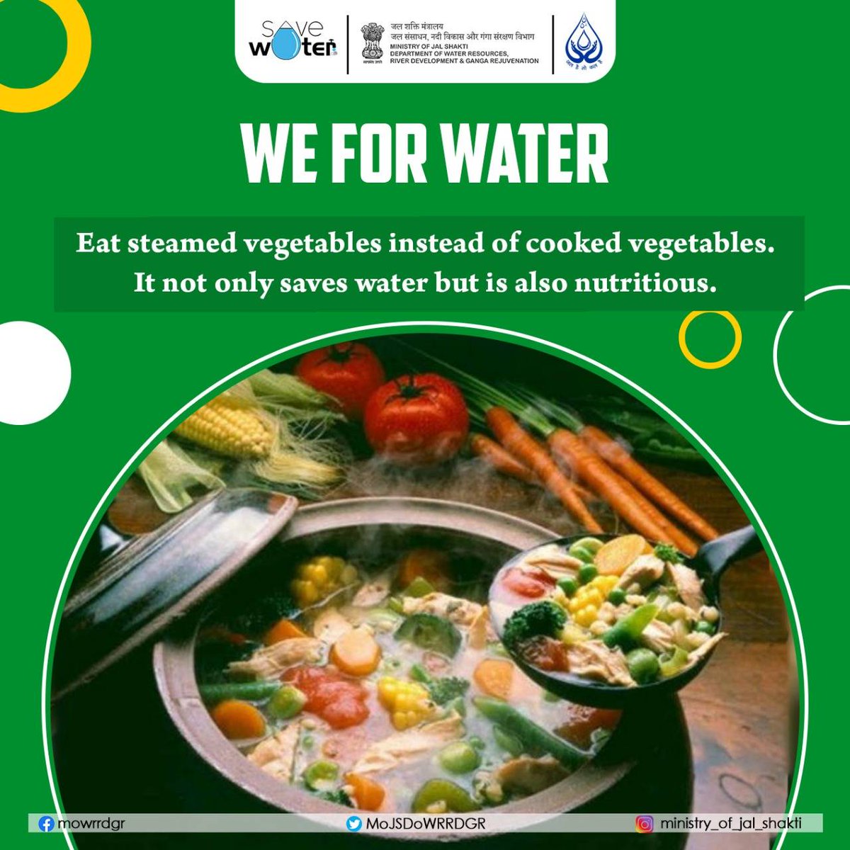 DoWRRDGR_MoJS's tweet photo. Our cooking and eating habits not only impact our health but affect the environment also.
Make judicious choices.
#WeForWater #SaveWater #EatHealthy https://t.co/EYeBhEled3