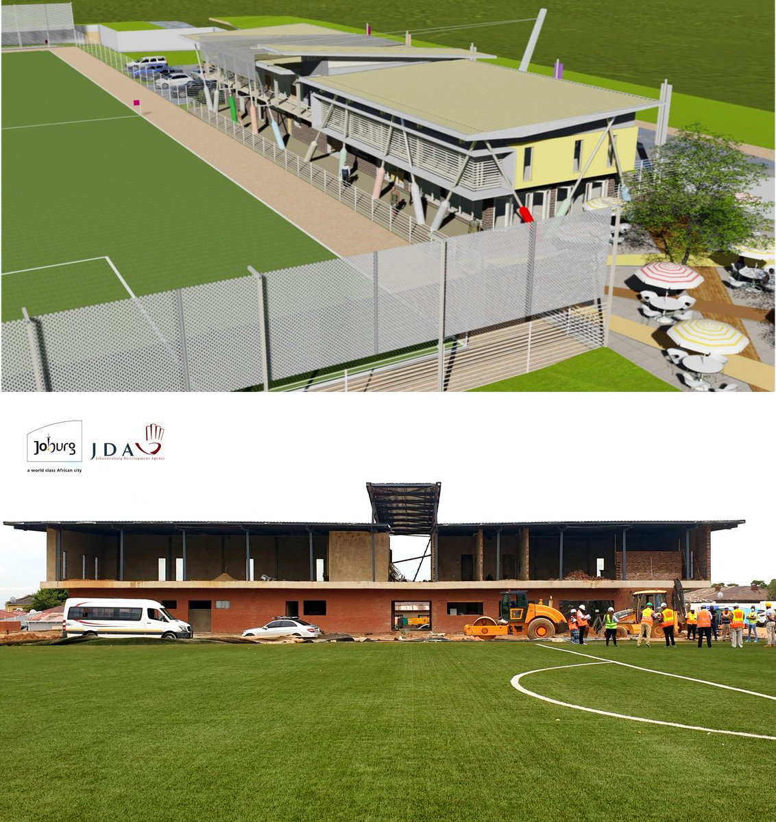 JDA_joburg's tweet photo. Did you know? The JDA has been undertaking the construction of the Alexandra Safe Hub – a facility that provides a physically and emotionally safe space where young people access services, opportunities and support through sports, arts and culture-based programmes. #WeServeJoburg https://t.co/RS4O7EtPPz