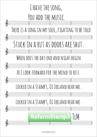 ReformStamp3's tweet photo. We got the words, @DeptEnterprise @DeptJusticeIRL please just add the music notes to complete the song. #SoundCloud #makeapolicychange #stamp3 #ReformStamp3 #stamp3stories #stamp3skills #twitterourtweet #musictoourears #tapthefeet https://t.co/z7jg8hiL7x