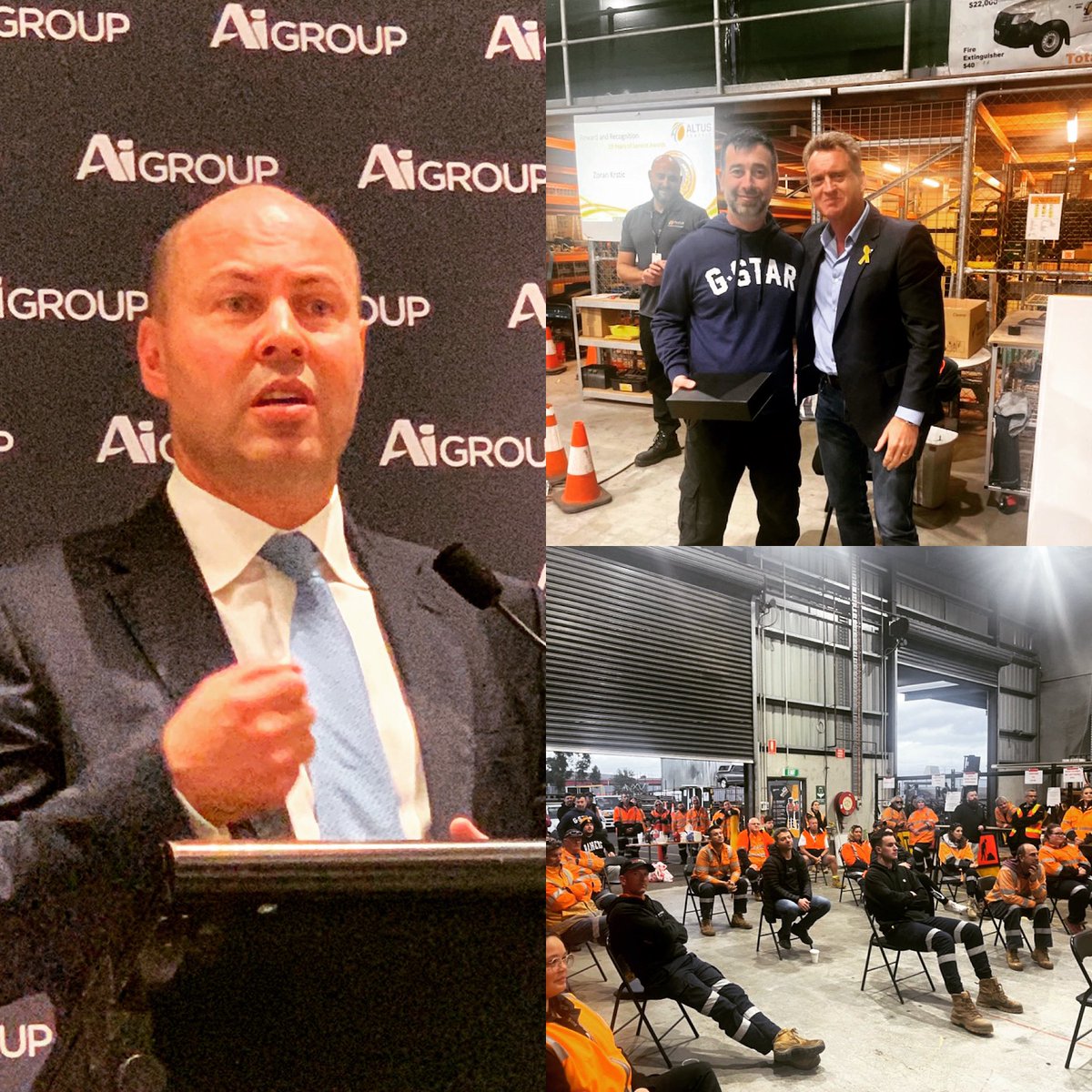 jeffdoyle67's tweet photo. Big week, Monday night at an @The_AiGroup dinner in Canberra with the Treasurer, then Adelaide & Hobart, tool boxes, leadership walks and presenting awards to our #altusarmy #lovemyjob @AltusTraffic https://t.co/xAuLUQYCzQ