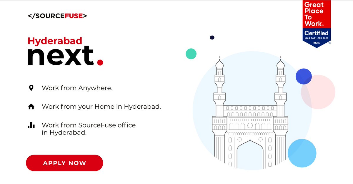 SourceFuse's tweet photo. [We are Hiring, #Hyderabad]: Keen to be a part of a team that is revolutionizing Tech for various industries every day? We’re #Hiring for multiple technical roles in Hyderabad. Apply Now: https://t.co/Wnitk97U9k

#WorkFromHome #WorkFromAnywhere #TechHiring #Careers #Growth #WFH https://t.co/wNcFidmBr4