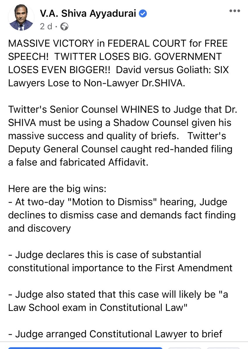 MirzaMullick's tweet photo. @NupurSharmaBJP some facts about twitter and their links with Fed Govt in censoring Free Speech! Dr VA Shiva Ayyadurai has recently won a law suit against Jack Dorsey! You should read the facts of the case! It will blow the lid off from twitter! Take Twitter to court now https://t.co/ag10jN3I4G