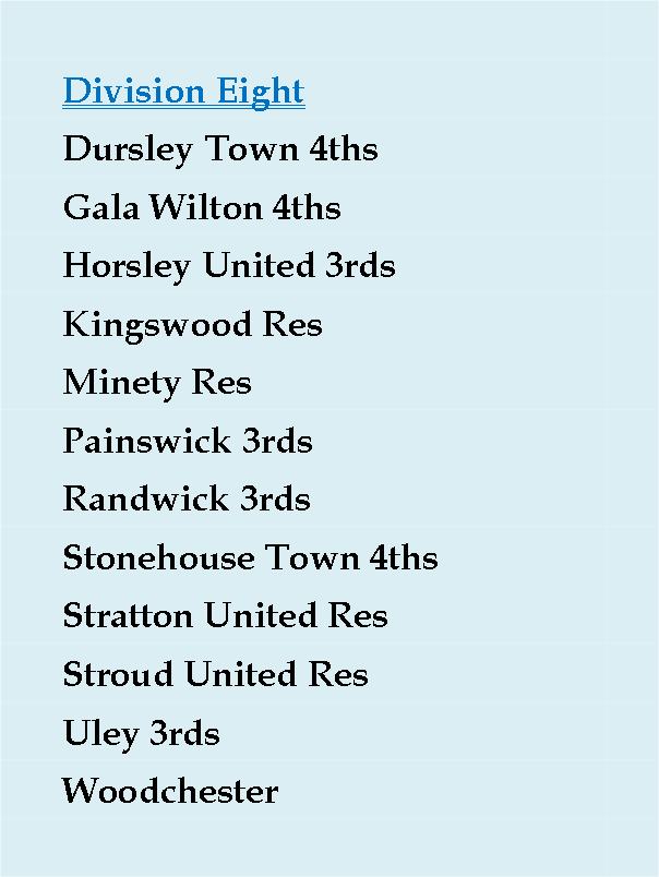 Stroud_League's tweet image. DIVISION EIGHT