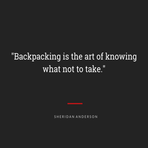 krimcode's tweet image. “Backpacking is the art of knowing what not to take.” 

– Sheridan Anderson.

#backpack #backpacking #krimcode