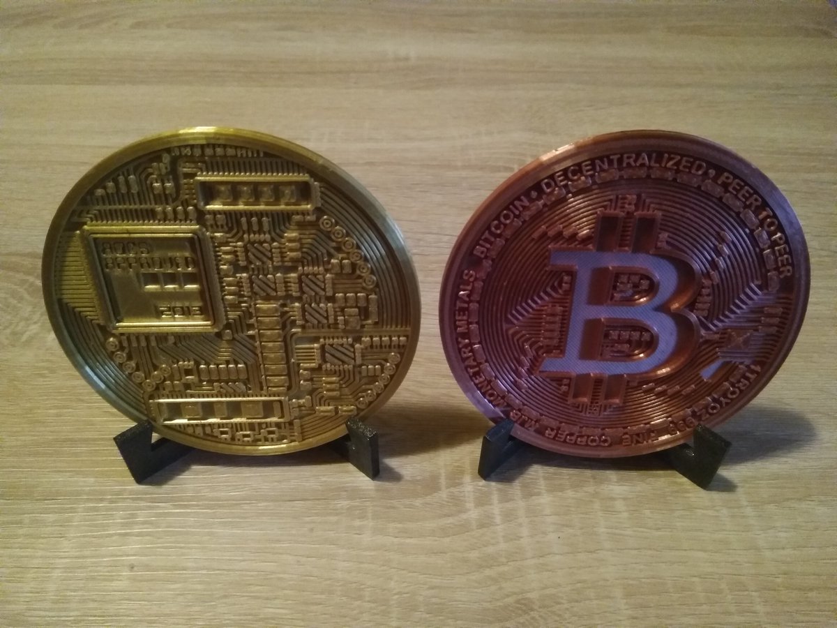 3dbecks199's tweet photo. Its #bitcoins Day 😀 #3Dprinting on @snapmaker with @AzureFilm3D SILK Filament #Binance #DIY #model #Coinbase #Makerbasic #bitcoin https://t.co/ITooQzXbJA