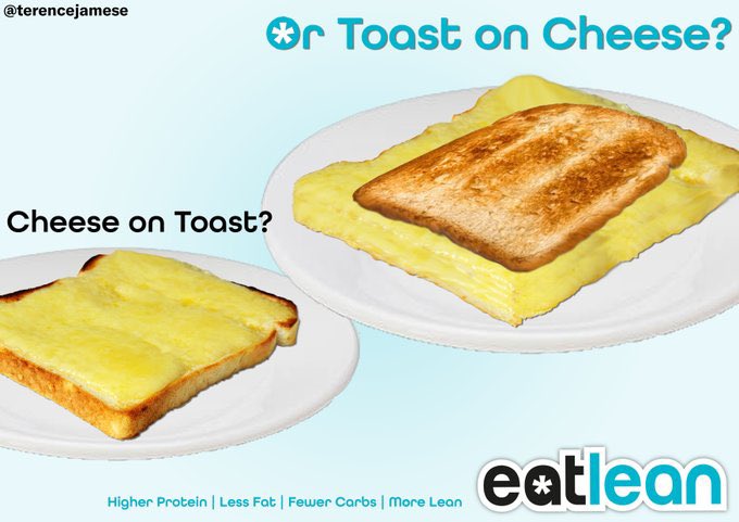 eatleancheese's tweet photo. A very valid question!
Cheese on Toast
or
Toast on Cheese??
@OneMinuteBriefs @terencejamese
#CheeseOnToast #ToastOnCheese #LifesImportantQuestions https://t.co/r2VLJu1cFP