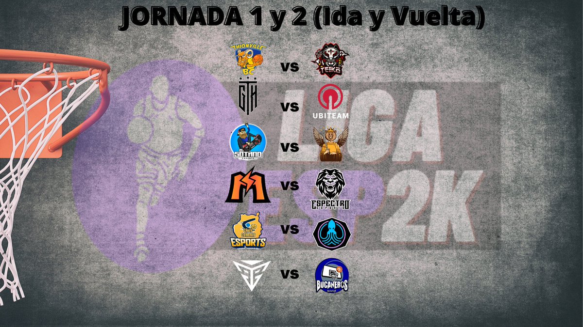 🔥¡EMPIEZA LA PRIMERA JORNADA, EMPIEZA LA LIGA! 

🗓️ 27,28,29 De Mayo
💻 ligaesp2k.com

<a href="/ThionvilleE/">Thionville eBasket</a> 🆚 <a href="/2kTeiko/">Teikō Esports 2K</a> 
<a href="/GothiceSports/">Gothic eSports</a> 🆚 @Started2k 
<a href="/ElSotano2k/">𝔼𝕝 𝕊𝕠̀𝕥𝕒𝕟𝕠 OG's</a> 🆚 <a href="/AmbitiaTeam/">𝔸𝕞𝕓𝕚𝕥𝕚𝕒 𝕋𝕖𝕒𝕞 𝕖𝕊𝕡𝕠𝕣𝕥𝕤</a> 
<a href="/MagnaNBA/">Magna eSports NBA 2k</a> 🆚 @Espectro2K 
<a href="/eSportsGranca/">eSportsGranca</a> 🆚 @Octopunch2k 
<a href="/VLETeam2K/">----</a> 🆚 @BucanerosEs