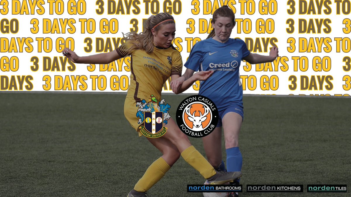 SuttonUtdWomen's tweet photo. 3 DAYS TO GO!

We can't wait to see our supporters come to watch our First Team against @WCFC_Ladies in the Intermediate Capital Cup.

If you are a @suttonunited or Sutton United Women's Season Ticket Holder you can be in the crowd this Sunday at Banstead FC, KO 2:30 https://t.co/t0pnQaCfJ8