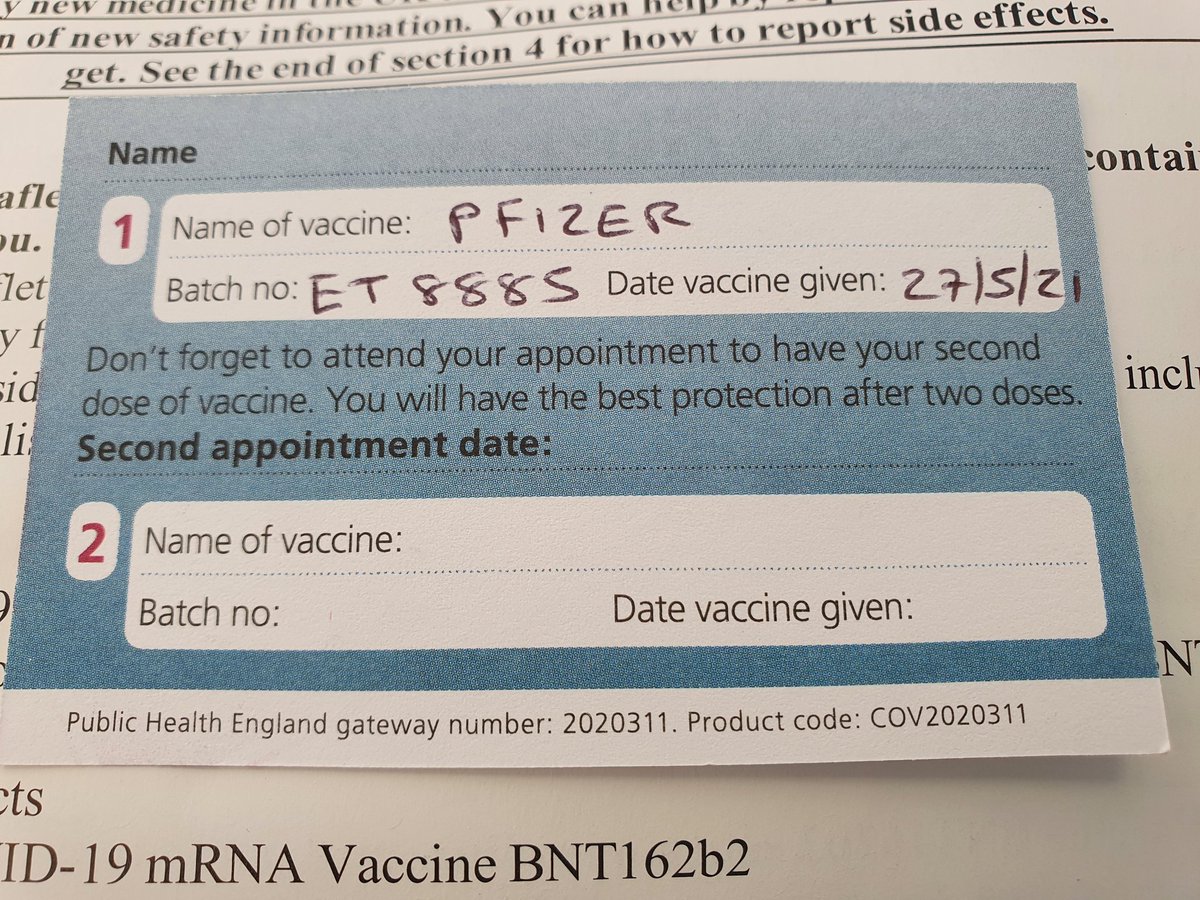 Vax 1 done #COVID19Vaccination #Pfizer