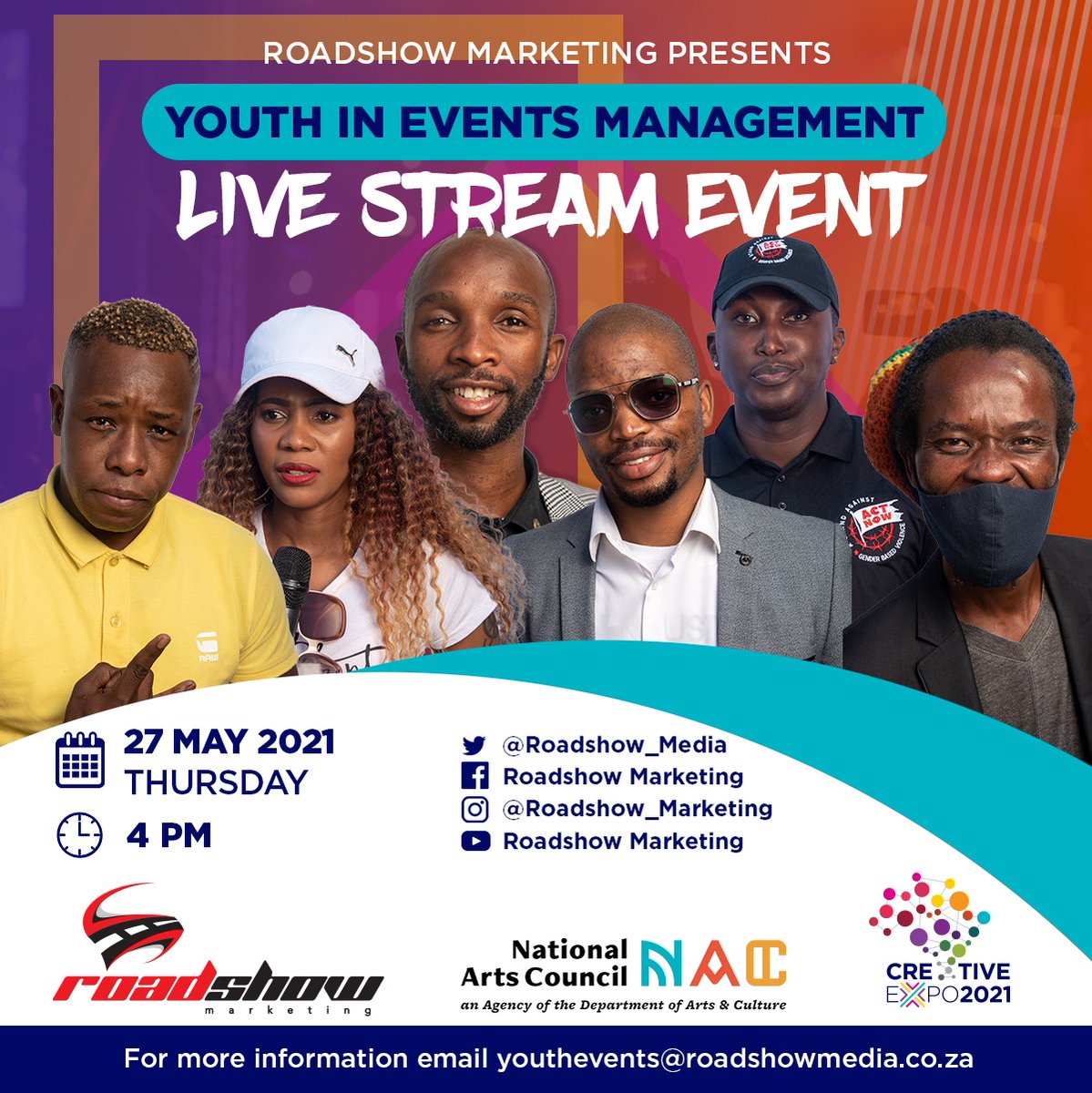 NKPMEDIA's tweet photo. Attention to all young people interested in events, @Roadshow_Media is hosting a live webinar with talented people behind events, and you can watch, and ask them anything you want to know about the event industry. #youthineventsmanagement #webinar #nacfunded  #CreativeExpo2021 https://t.co/OPUVpZrtOG