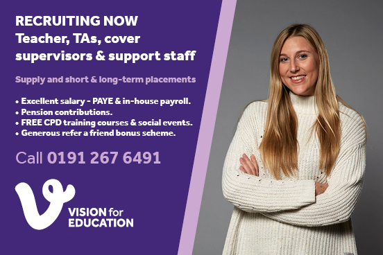 Vision for Education have a large amount of short term and long term work coming through from schools across the North East. 

If you are a graduate from University, qualified Teaching Assistant or Teacher with the drive and passion to enhance children's education, Get in touch !
