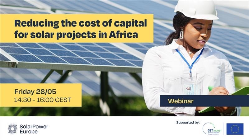 GET_invest's tweet photo. Interested in learning how to reduce the cost of capital for #solar projects in #Africa?

👉 There is still time to register for tomorrow's webinar  starting at 14:30 CEST.

Check the final agenda and register for free ➡️ https://t.co/iL3CVmfIfg https://t.co/W0CW135gfA