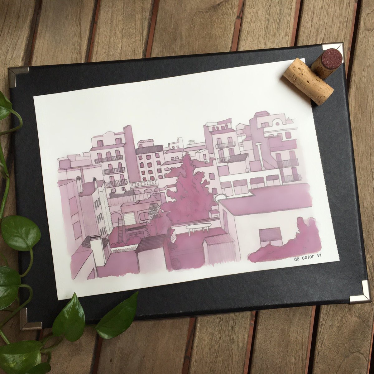 des d’un terrat de Gràcia mirant al mar ⠀⠀⠀⠀⠀⠀⠀⠀⠀⠀⠀⠀⠀⠀⠀⠀⠀⠀
🍇 sumoll i garnatxa negra
🌍 #docostersdelsegre ⠀⠀⠀⠀⠀⠀⠀⠀⠀
📐 29,7 x 21 cm ⠀⠀⠀⠀⠀⠀⠀⠀⠀

#decolorvi #vicatalà #catalanwine #winepainting #wine #viladegracia