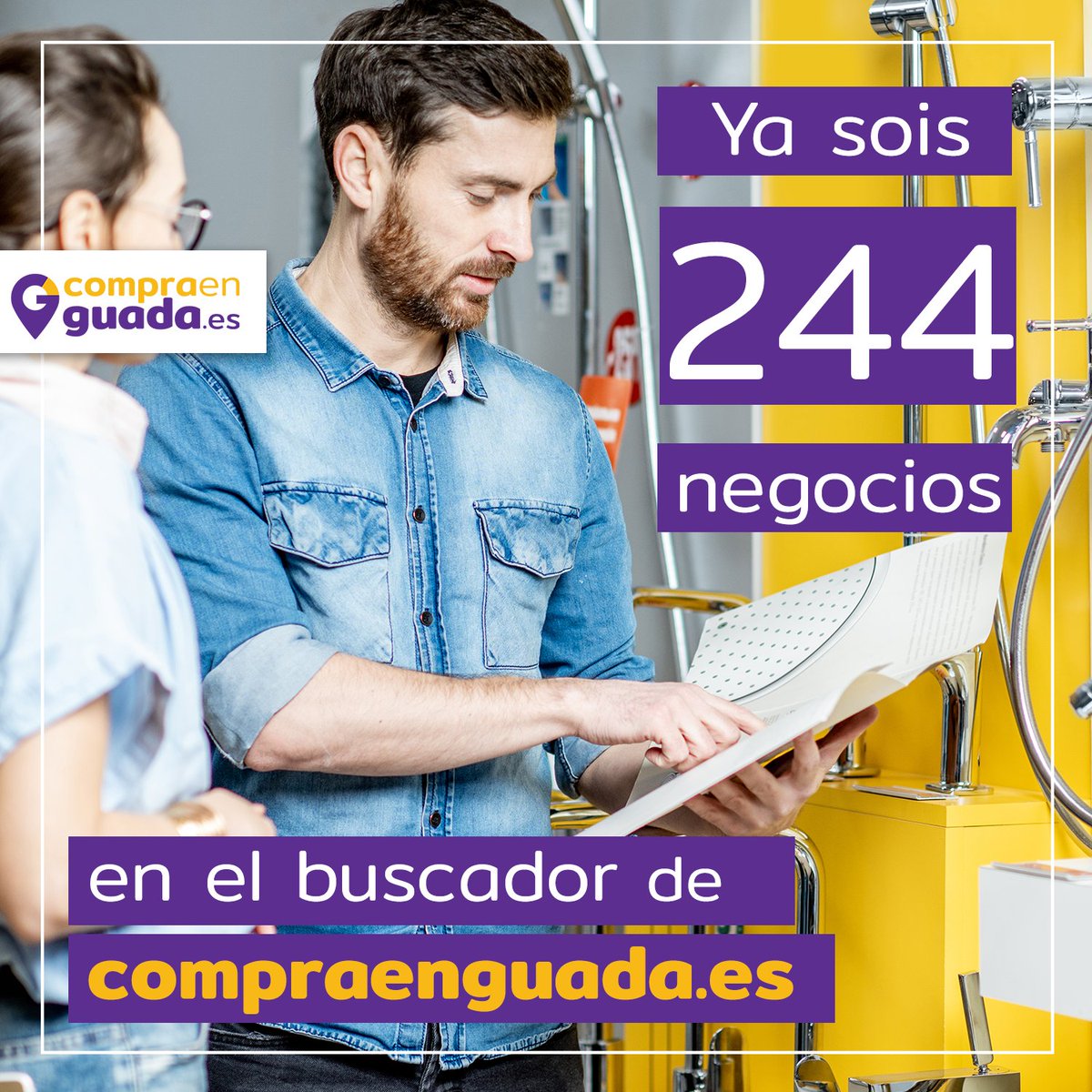 compraengu's tweet image. ¡Ya son ni más ni menos que 2⃣4⃣4⃣ empresas las que forman parte del buscador de Compra en Guada! 
😍😍😍
compraenguada.es

#compras #comerciolocal #guadalajara