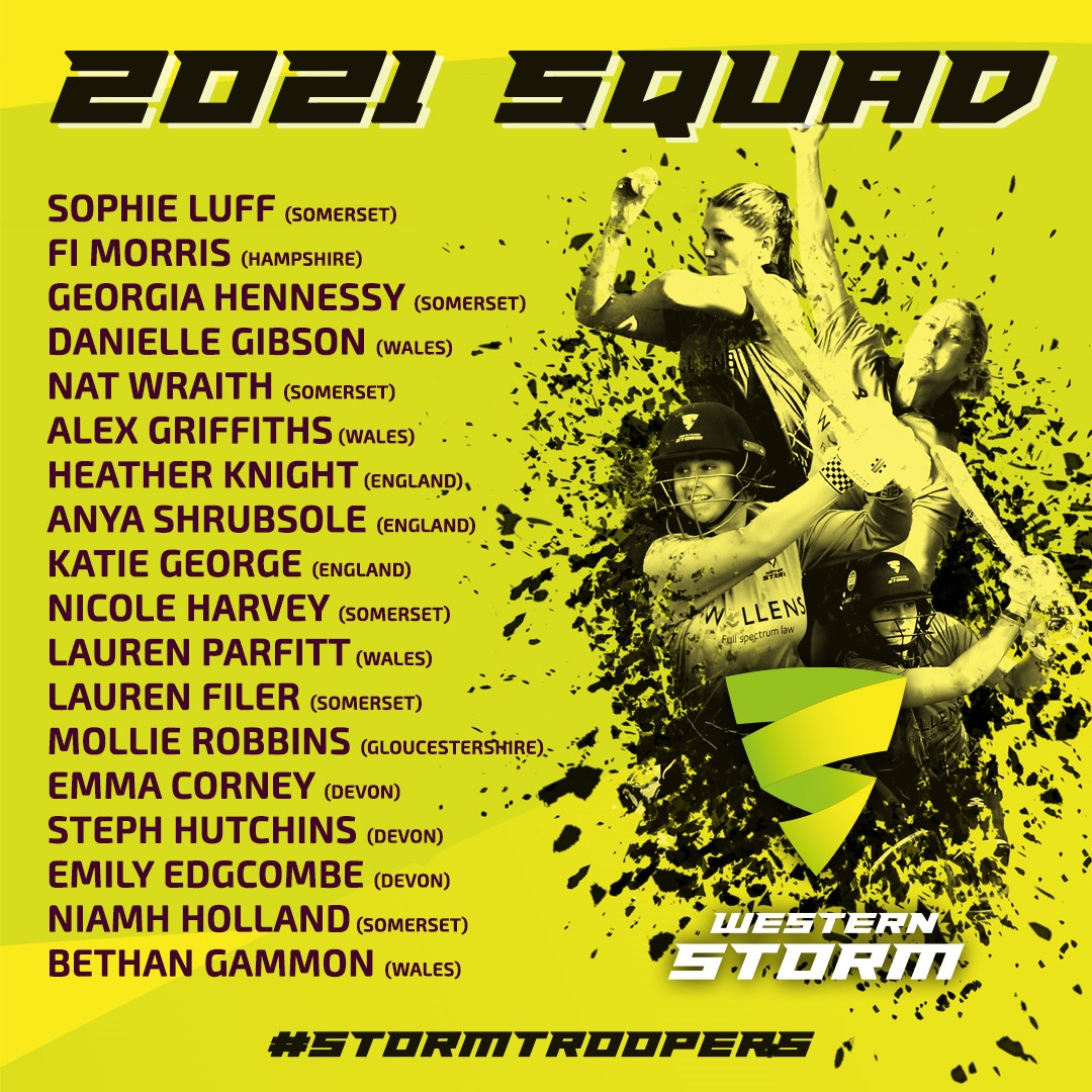 SomersetWomen's tweet image. Introducing your complete 2021 Western Storm squad!

DETAILS -&amp;gt; westernstorm.co.uk/news/sophie-in…

#StormTroopers