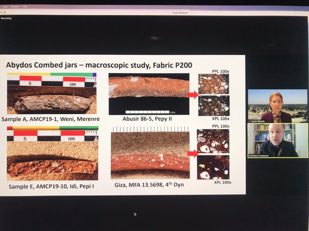 cachemq's tweet photo. Christian Knoblauch (@SwanseaUni) &amp; @KS_Archaeology (@AncientHistMQ) present: “Imported Combed Ware from the Abydos Tombs of Weni the Elder &amp; His Family” for #emwconf. Highlights critical role of #ceramics in analyses of foreign relations, trade &amp; technologies.

@ARCENational https://t.co/G3fVkbuv8B