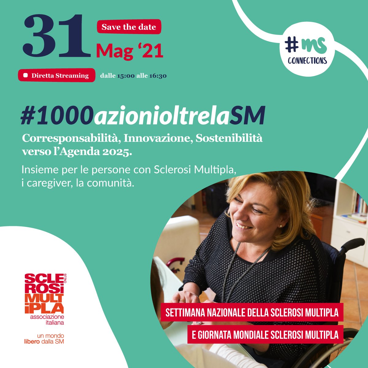 aism_nazionale's tweet photo. AISM INCONTRA LE ISTITUZIONI: VERSO L'AGENDA DELLA SM 2025. Il 31 maggio alle 15.00 la presentazione del Barometro della #sclerosimultipla 2021 ai Ministri della Salute, Ricerca e Disabilità. Con appelli alle istituzioni in materia di salute, lavoro e ricerca.#1000azionioltrelaSM https://t.co/w5Z3JSCiNV