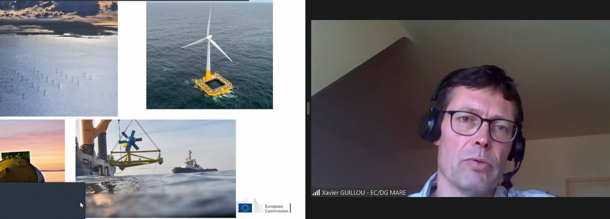 EU_FAMENET's tweet photo. .@xavier_guillou from DG MARE🇪🇺 tells us about #renewableenergy and the role of #offshorewind in Europe’s energy transition #FARNETNorthATL #cleanenergy #GreenDeal #BlueEconomy https://t.co/8xP61p0DTE