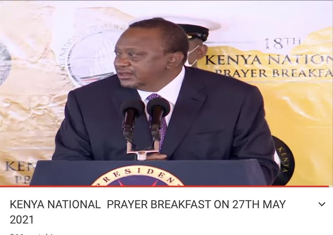 Maritim_Beryl's tweet photo. #NationalPrayerBreakfast
The president currently giving his speech, asking Kenyans to pull together to overcome the challenge of the pandemic. He askes that legislation on insurance is expedited to allow access to quality healthcare. https://t.co/0rvgFV8Xml
