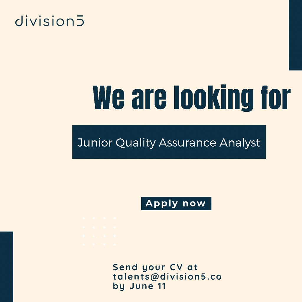 division5_'s tweet photo. Strong programming knowledge? Attention to details? Ability to use logic and reasoning to identify the strengths and weaknesses of IT system?
What are you waiting for? Apply now.
#hiring
#development
#juniorQA
#software https://t.co/bJjAotDMIk