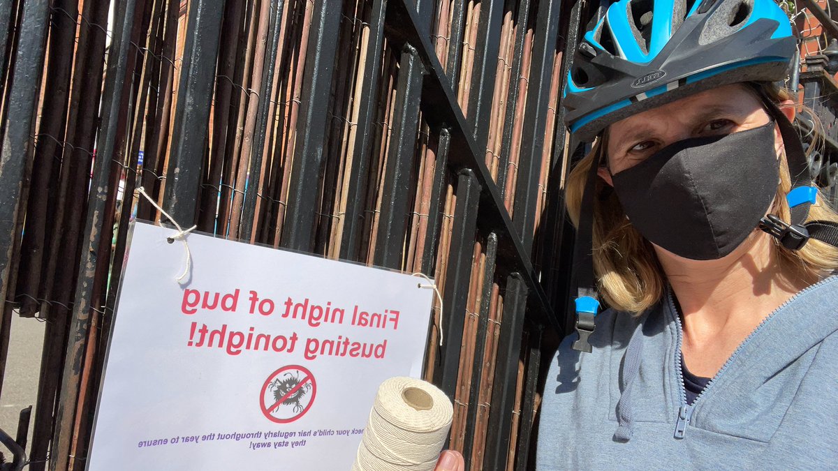 Tiffewins's tweet photo. As I stand outside my son’s primary school putting up nit checking posters, I can confirm my life is an episode of #Motherland #bugbust #nonits https://t.co/yyVyzdbfHJ